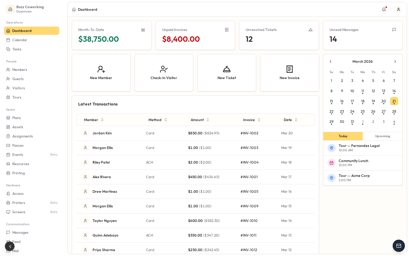 Doorza dashboard in Gold
